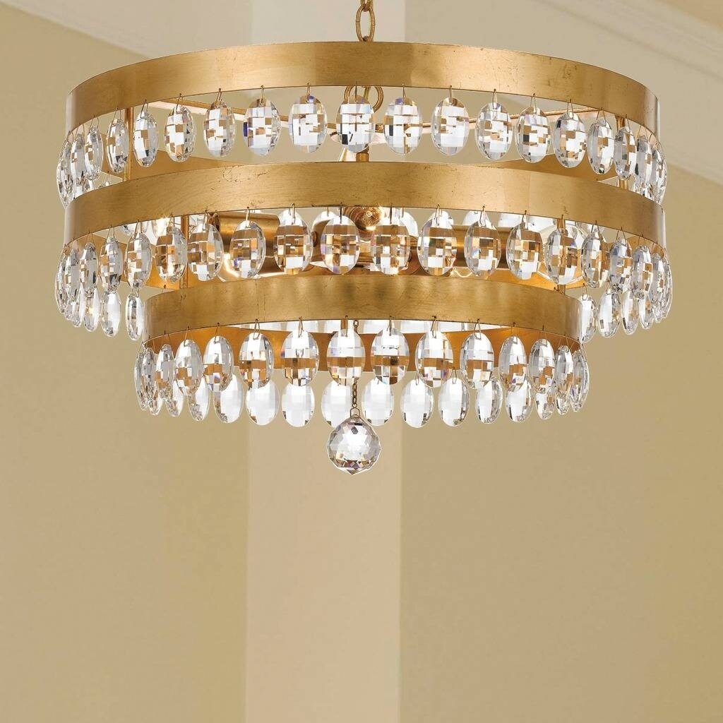 5-light Antique Gold/Crystal Chandelier - Chandeliers For Bedrooms by Overstock.com