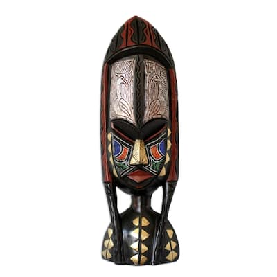 Handmade Amazon Shower of Blessings Wood Mask (Ghana)