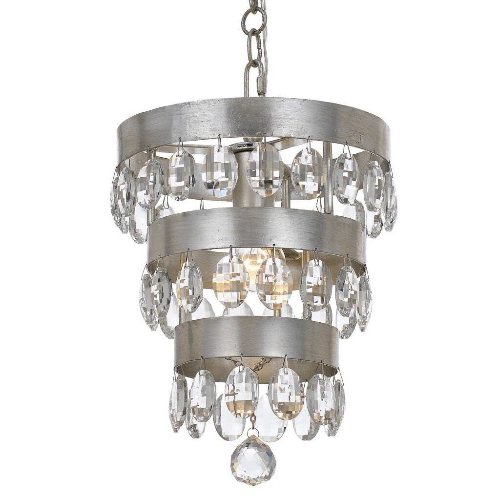 Crystorama Perla Collection 1-light Antique Silver Mini Chandelier - Chandeliers For Bedrooms by Overstock.com