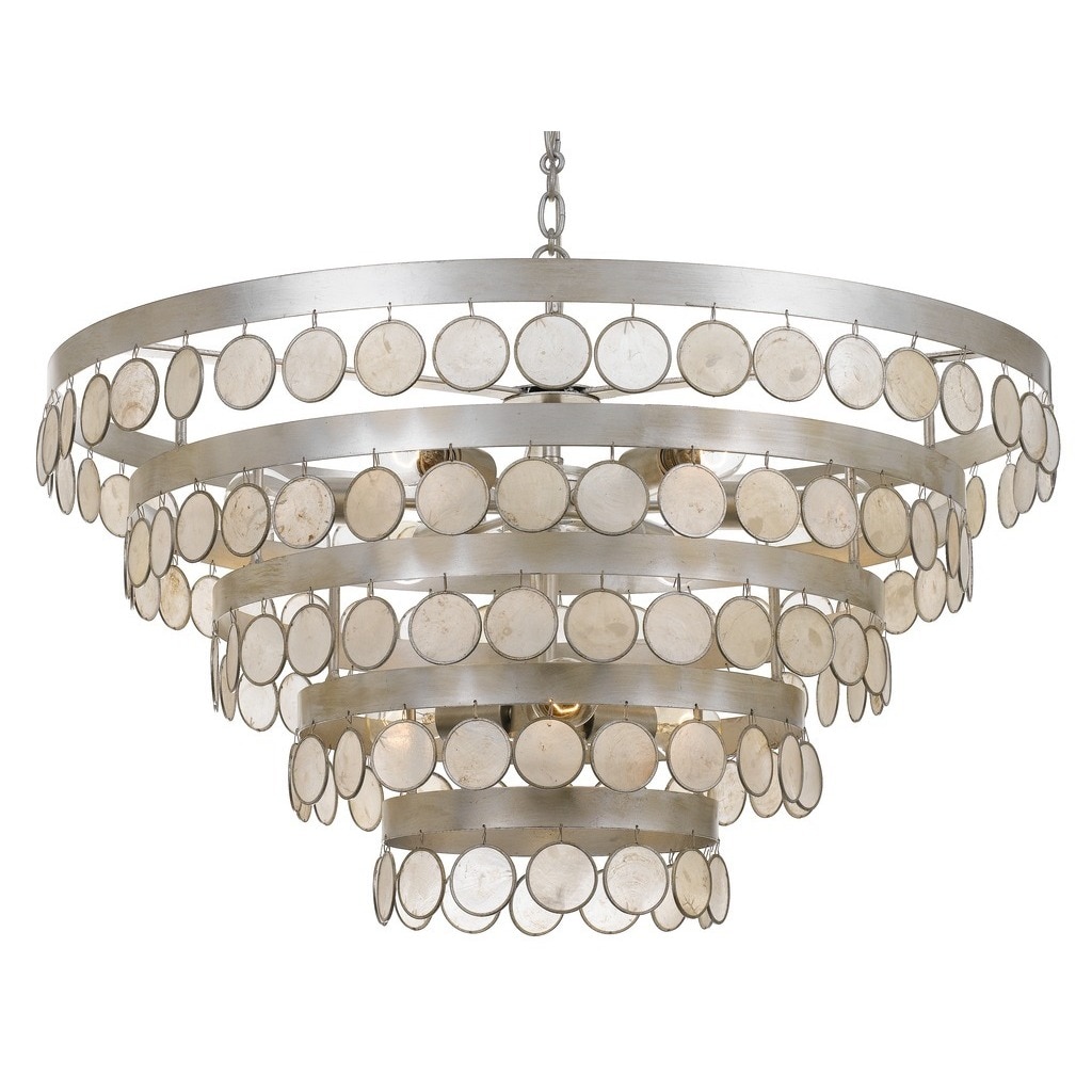 Crystorama Coco Collection 9-light Antique Silver Chandelier - Chandeliers For Bedrooms by Overstock.com