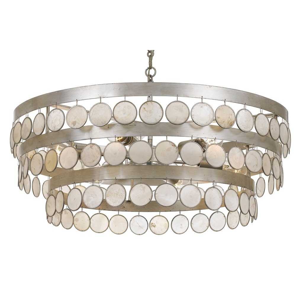 Crystorama Coco Collection 6-light Antique Silver Chandelier - Chandeliers For Bedrooms by Overstock.com