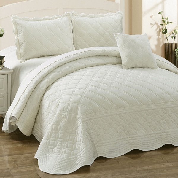 Serenta Supersoft Microplush Quilted 4-piece Bedspread Set
