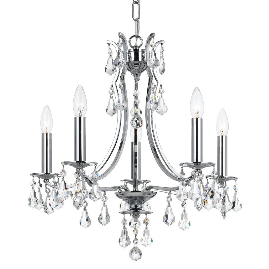 Crystorama Cedar Collection 5-light Polished Chrome Mini Chandelier - Chandeliers For Bedrooms by Overstock.com