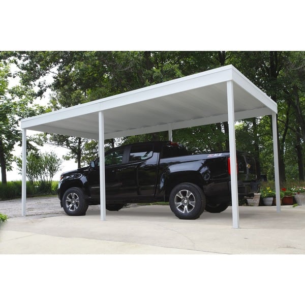 Shop Arrow Products White Galvanized Steel Attached Patio Cover