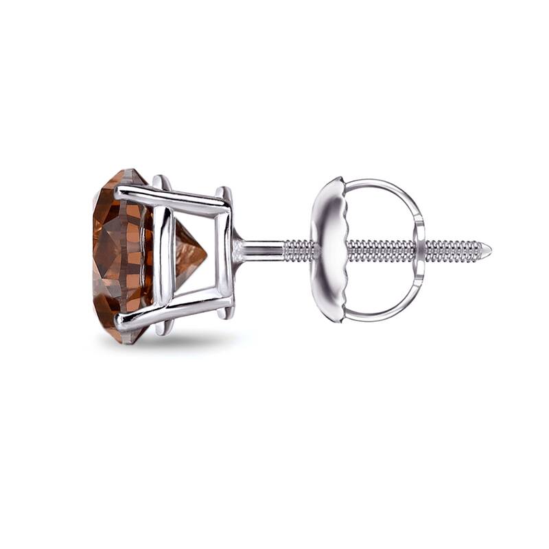Auriya 1/3ctw Round Brown Diamond SINGLE (1) Stud Earring 14k Gold