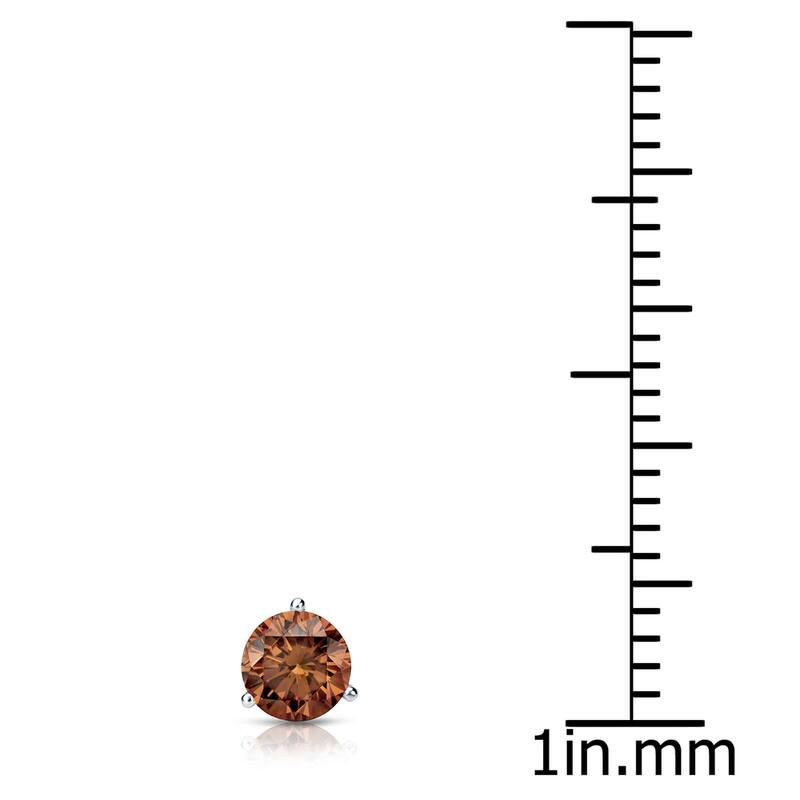 Auriya 14k Gold 1/4ct TDW Round SINGLE (1) Brown Diamond Stud Earring