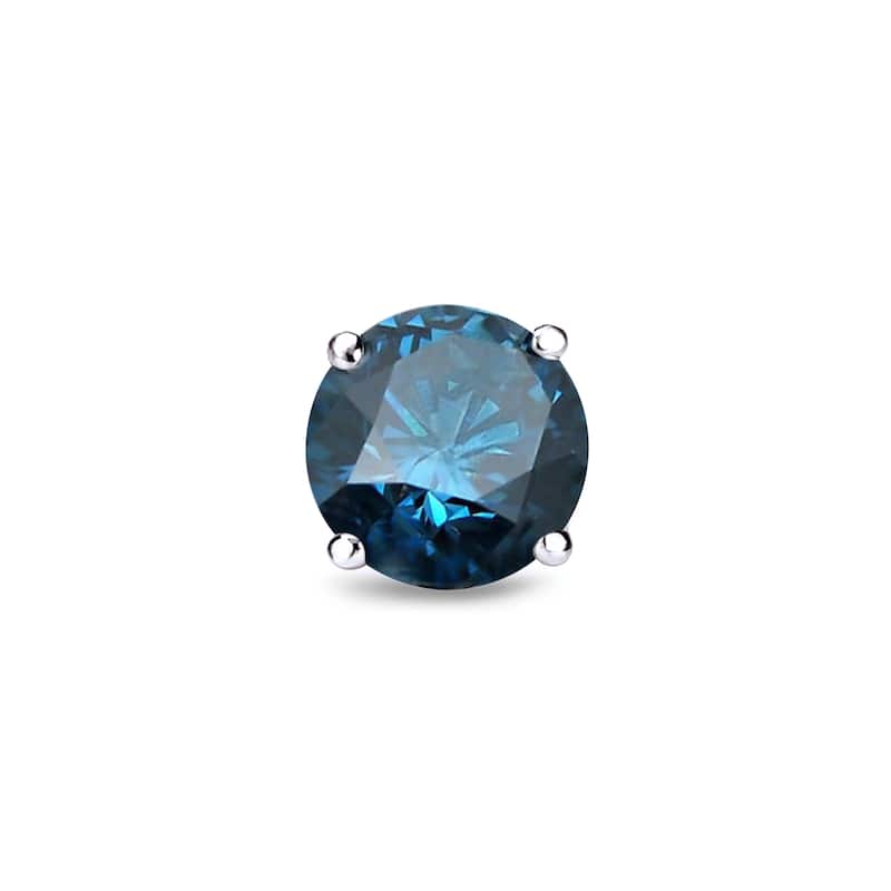Auriya 1/2ctw Round Blue Diamond SINGLE (1) Stud Earring 14k Gold