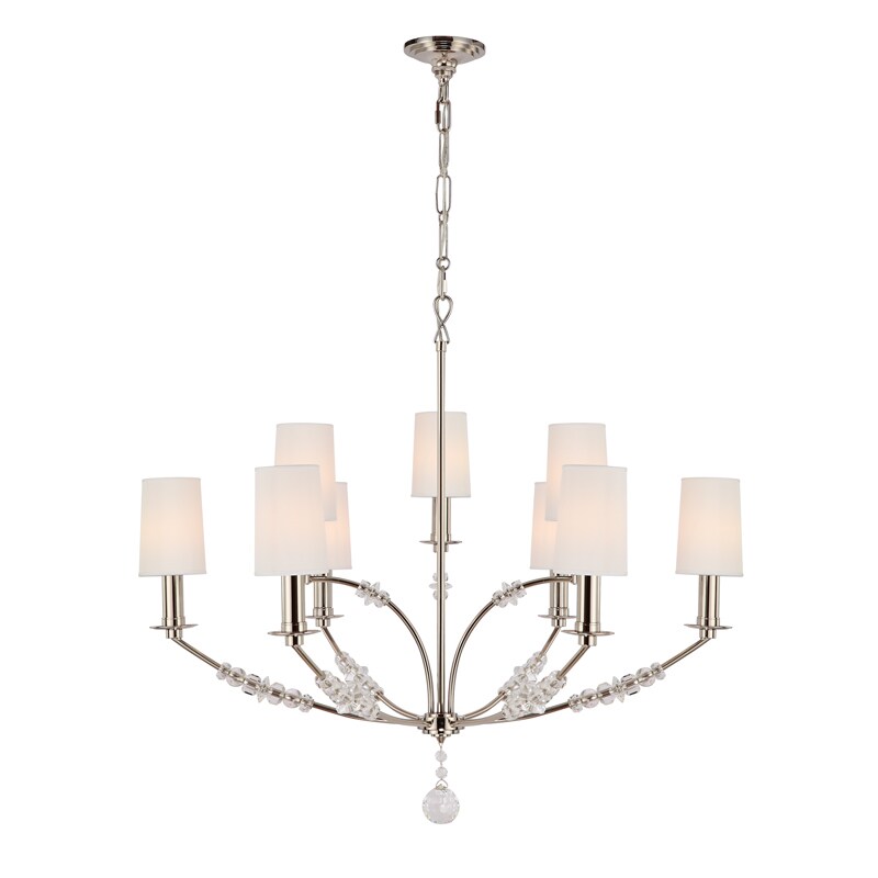 Crystorama Mirage Collection 9-light Polished Nickel Chandelier - Silver - Chandeliers For Bedrooms by Overstock.com