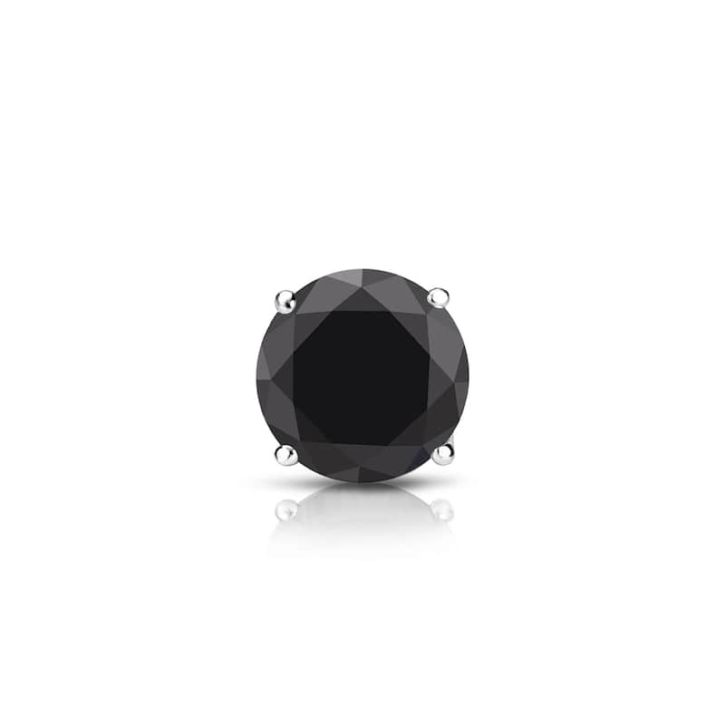 Auriya 14k Gold 1/3ct TDW Round SINGLE (1) Black Diamond Stud Earring