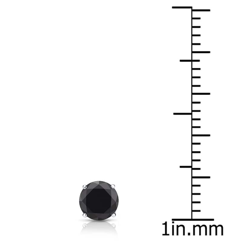 Auriya 14k Gold 1/3ct TDW Round SINGLE (1) Black Diamond Stud Earring