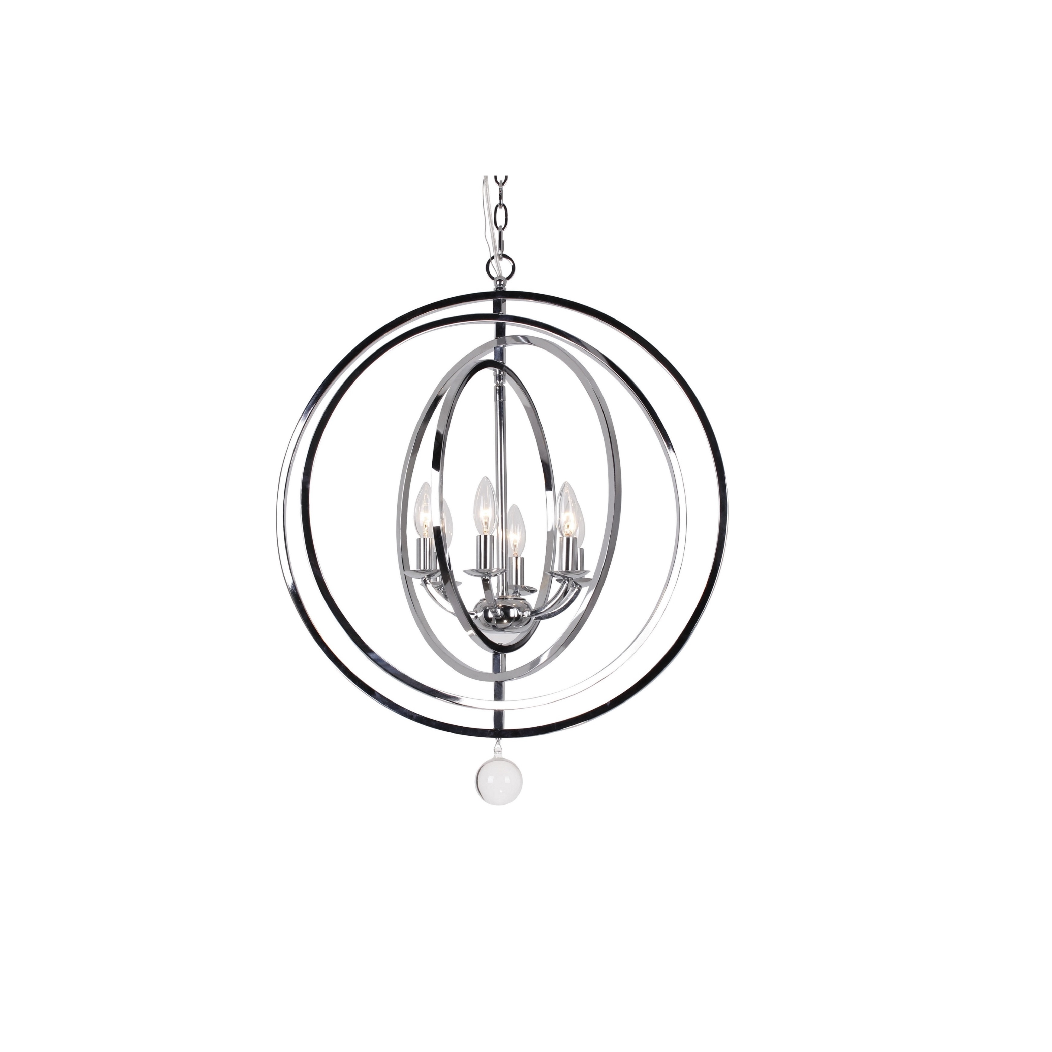 Crystorama Transitional 6-light Chrome Pendant/Chandelier - Chandeliers For Bedrooms by Overstock.com