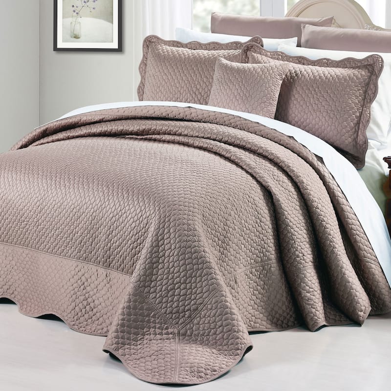 BNF Home Oversized Matte Satin 4-piece Bedspread Set