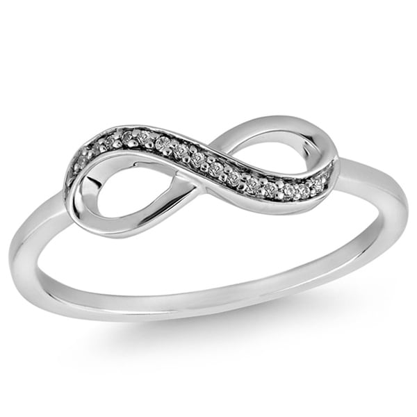 10k White Gold Diamond Accent Infinity Ring