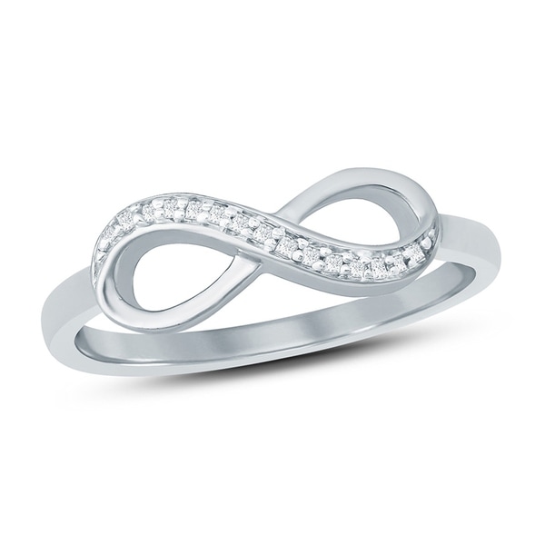 10k White Gold Diamond Accent Infinity Ring