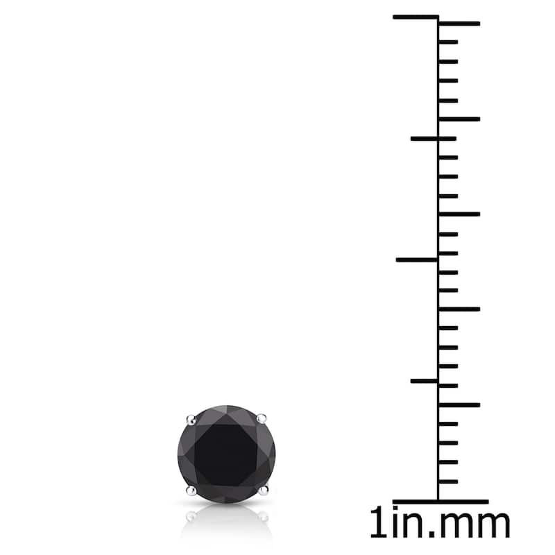 Auriya 14k Gold 1/2ct TDW Round SINGLE (1) Black Diamond Stud Earring