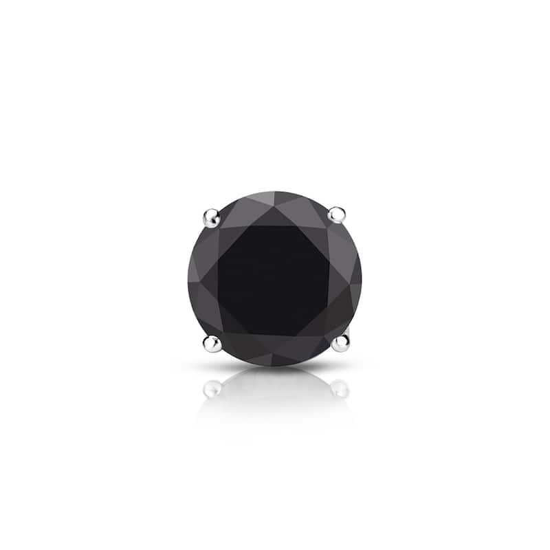 Auriya 14k Gold 1/2ct TDW Round SINGLE (1) Black Diamond Stud Earring