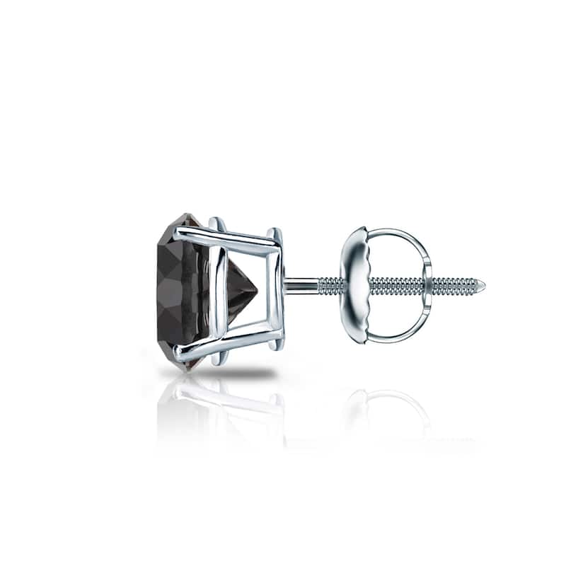 Auriya 14k Gold 1/2ct TDW Round SINGLE (1) Black Diamond Stud Earring