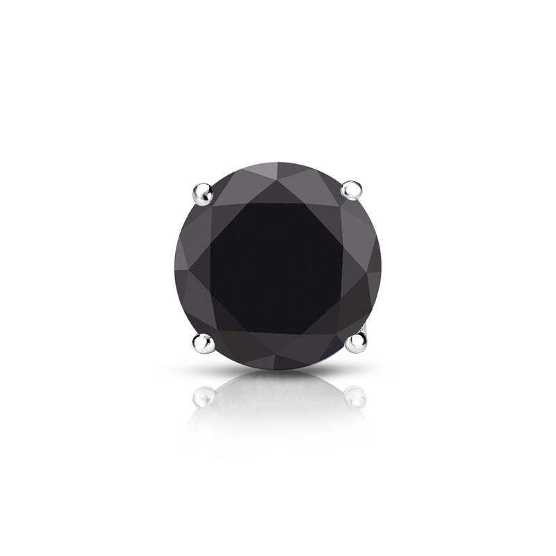Auriya 3/4ctw Round Black Diamond SINGLE (1) Stud Earring 14k Gold