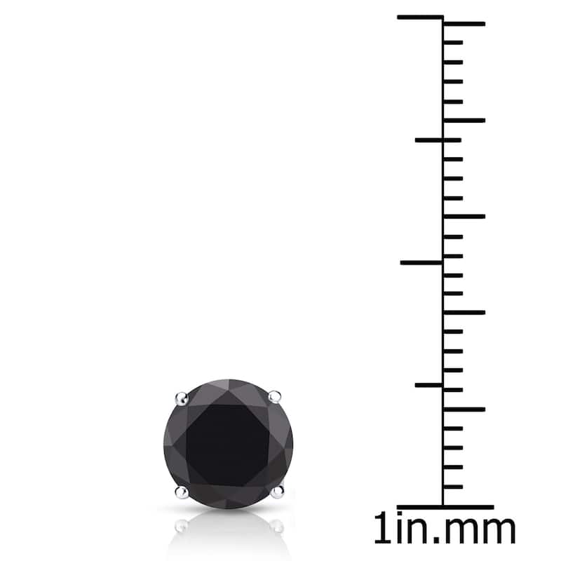 Auriya 14k Gold 1ct TDW Round SINGLE (1) Black Diamond Stud Earring