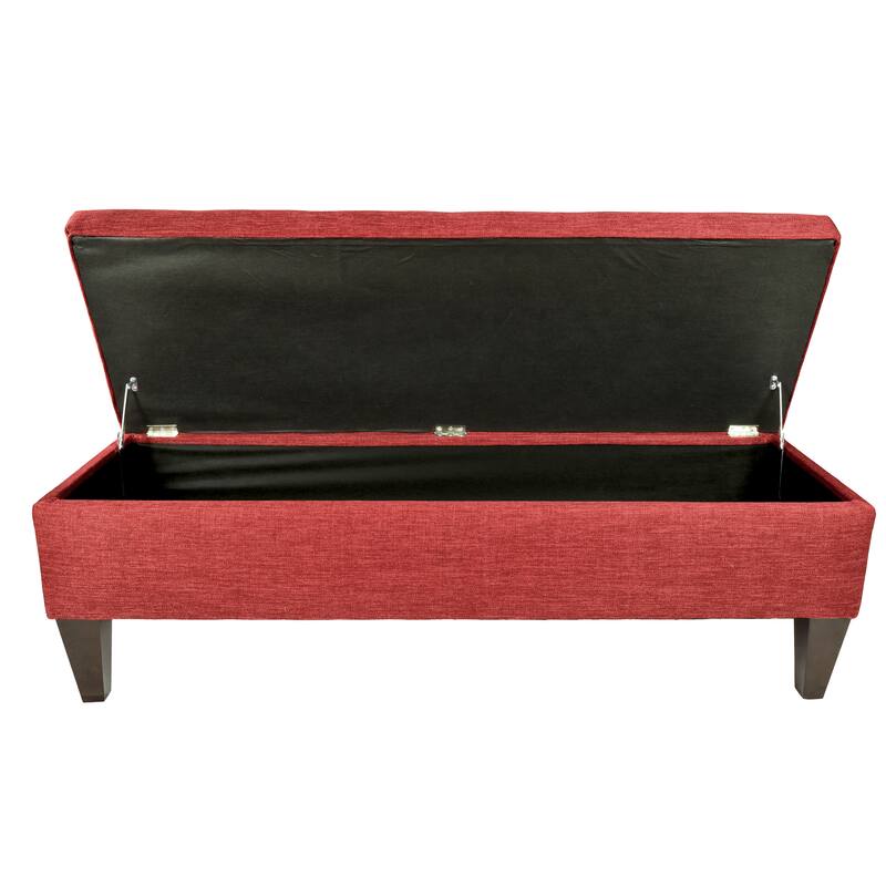 MJL Furniture 'Brooke 10' Solid-colored Fabric/Wood Button-tufted Long Storage Bench
