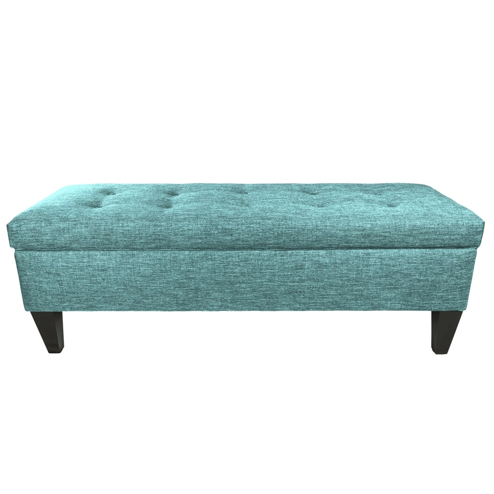 MJL Furniture 'Brooke 10' Solid-colored Fabric/Wood Button-tufted Long Storage Bench
