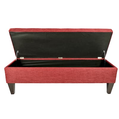 MJL Furniture 'Brooke 10' Solid-colored Fabric/Wood Button-tufted Long Storage Bench