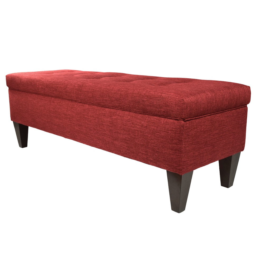 MJL Furniture 'Brooke 10' Solid-colored Fabric/Wood Button-tufted Long Storage Bench