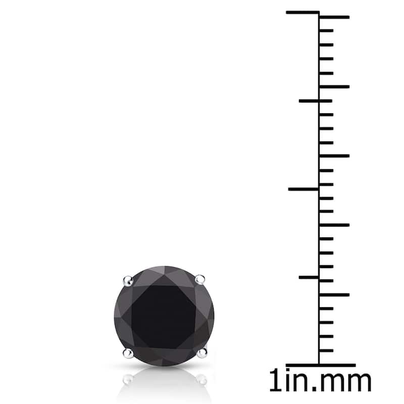 Auriya 14k Gold 1 1/4ct TDW Round SINGLE (1) Black Diamond Stud Earring