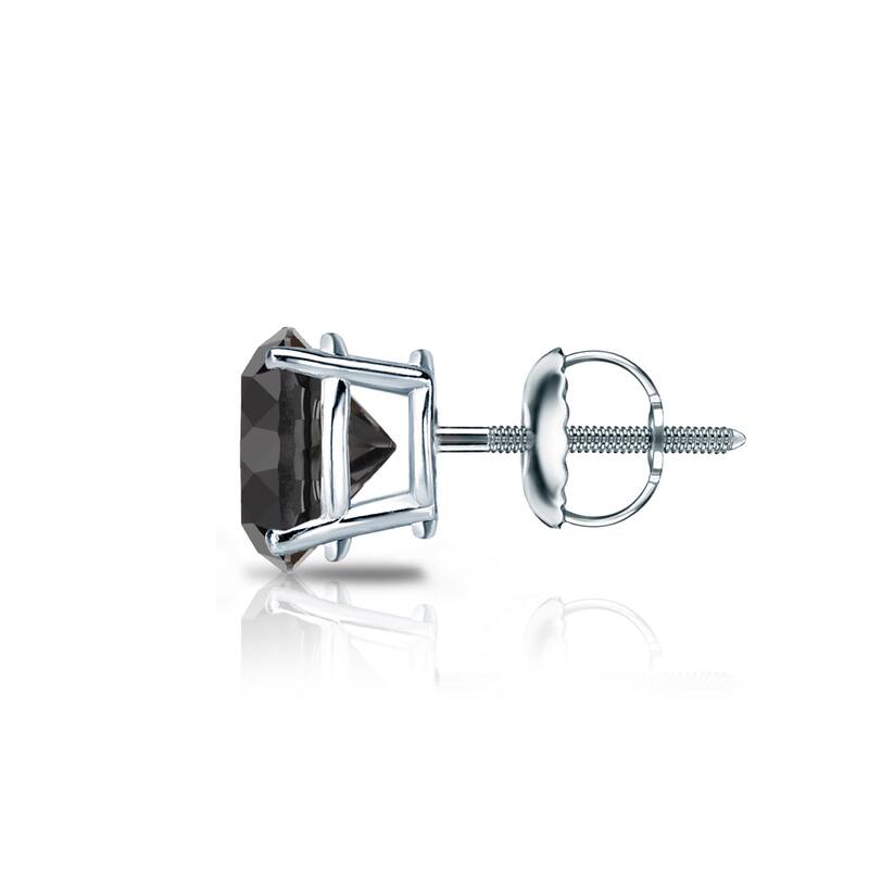Auriya 2ctw Round Black Diamond SINGLE (1) Stud Earring 14k Gold