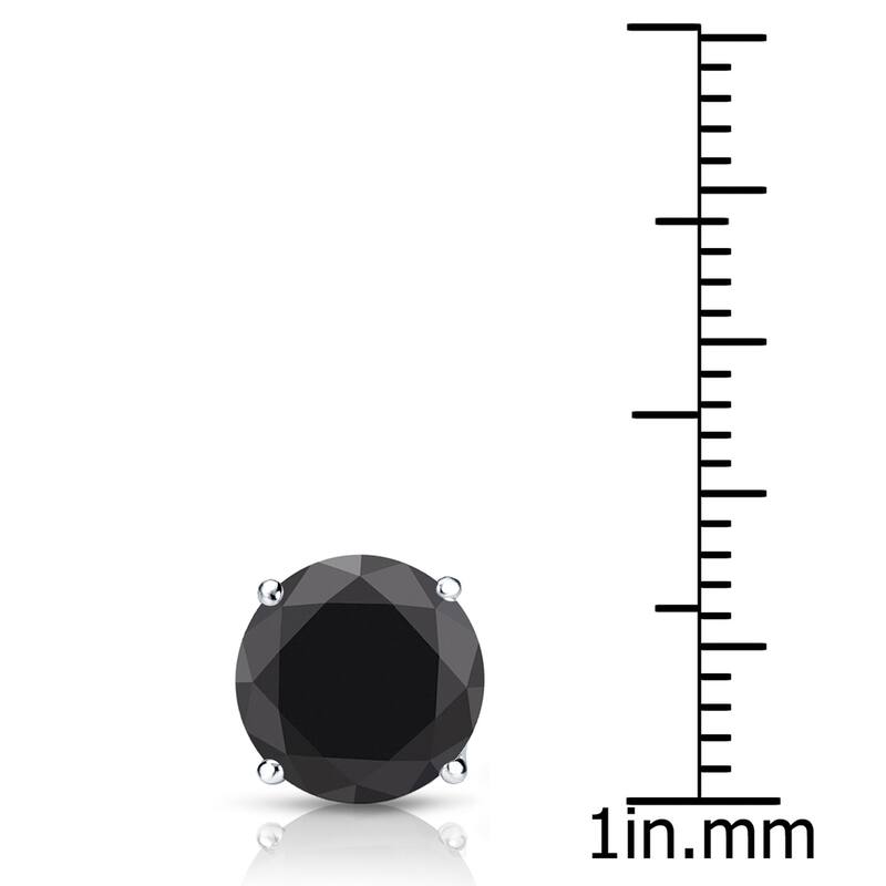 Auriya 2ctw Round Black Diamond SINGLE (1) Stud Earring 14k Gold