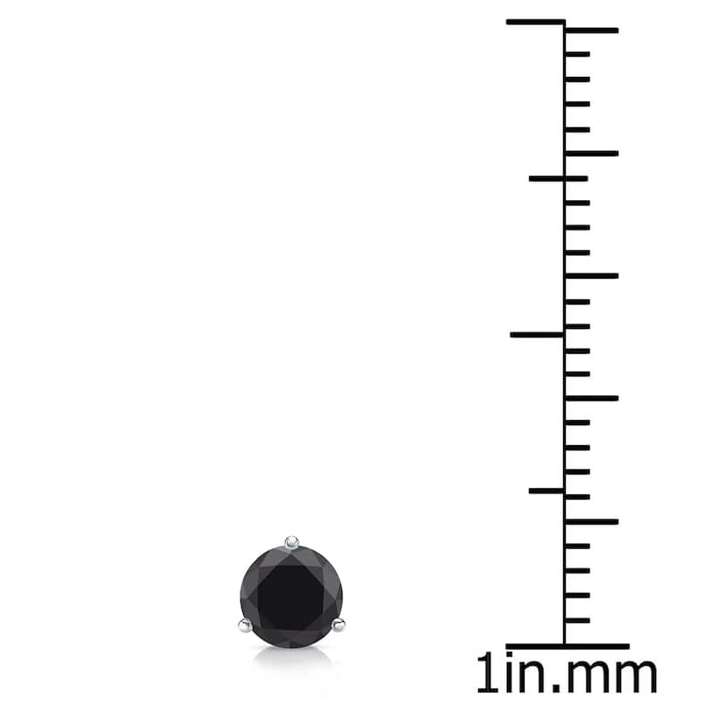 Auriya 14k Gold 3/4ct TDW Round SINGLE (1) Black Diamond Stud Earring
