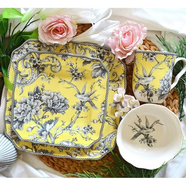 yellow dinnerware sets on sale