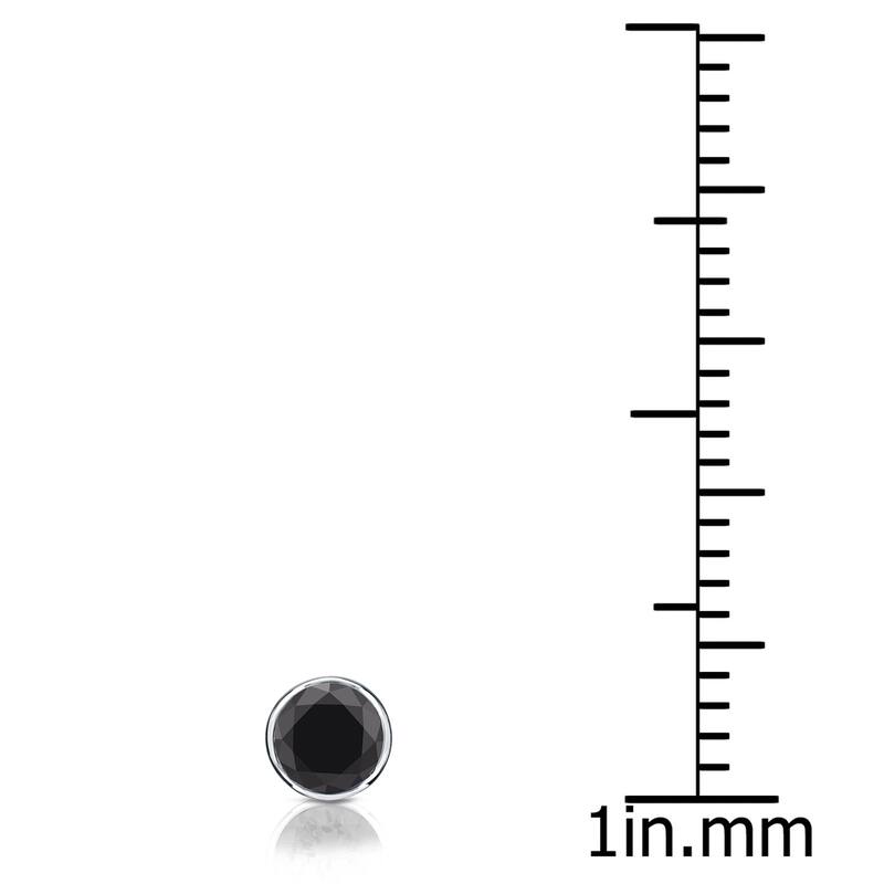 Auriya 1/4ctw Bezel-Set Round Black Diamond SINGLE (1) Stud Earring 14k Gold