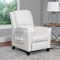 Featured image of post White Leather Recliner Armchair : Sit and experience the luxury of 100% top grain leather, the ease of a reclining back and adjustable headrest, and the.