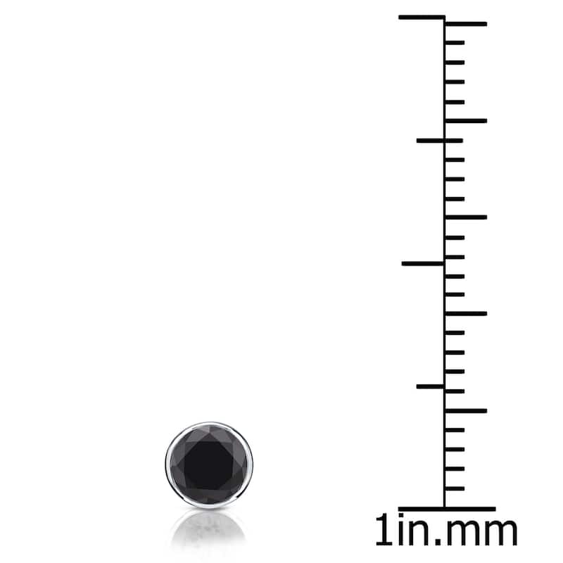 Auriya 1/3ctw Bezel-Set Round Black Diamond SINGLE (1) Stud Earring 14k Gold