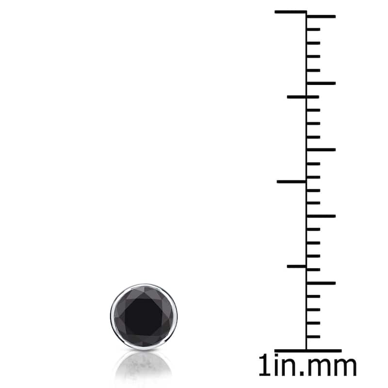 Auriya 1/2ctw Bezel-Set Round Black Diamond SINGLE (1) Stud Earring 14k Gold