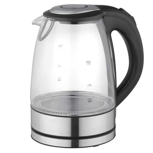 Mega Chef 1.7-liter Glass and Stainless Steel Electric Tea Kettle - On Sale  - Bed Bath u0026 Beyond - 13164846