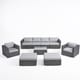 preview thumbnail 24 of 24, Santa Rosa Outdoor Wicker 9-Piece Sectional Sofa with Cushions Gray/Sunbrella Canvas Granite