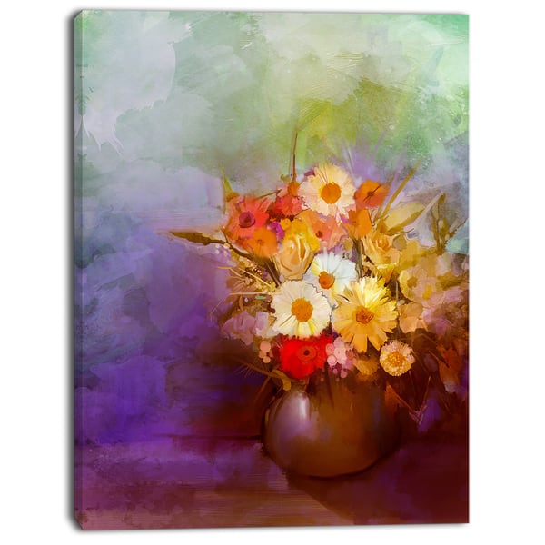 Shop Designart Bouquet Of Small Flowers Watercolor Large Floral