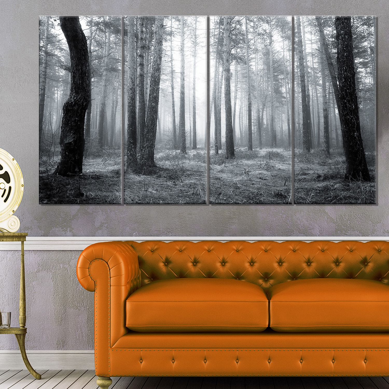 Foggy Forest Mountain Wall Art Abstract Landscape Canvas Pictures Modern Watercolor Canvas Artwork Conemporary Wall Art Prints for Bedroom Bathroom Living Room Wall Decor 30 x 40cm x 3 Pieces