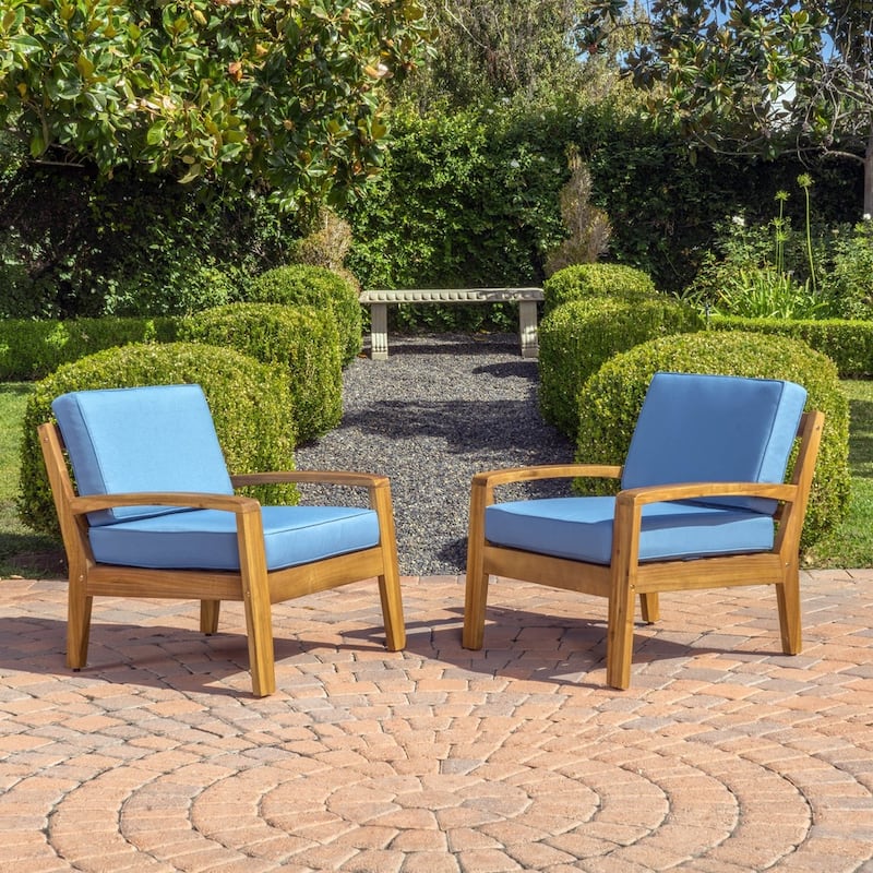 Grenada Outdoor Wood Club Chair (Set of 2) by Christopher Knight Home - Blue