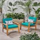Grenada Outdoor Wood Club Chair (Set of 2) by Christopher Knight Home - Teal Sunbrella Canvas