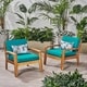 preview thumbnail 14 of 13, Grenada Outdoor Wood Club Chair (Set of 2) by Christopher Knight Home