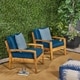 preview thumbnail 13 of 13, Grenada Outdoor Wood Club Chair (Set of 2) by Christopher Knight Home Dark Teal