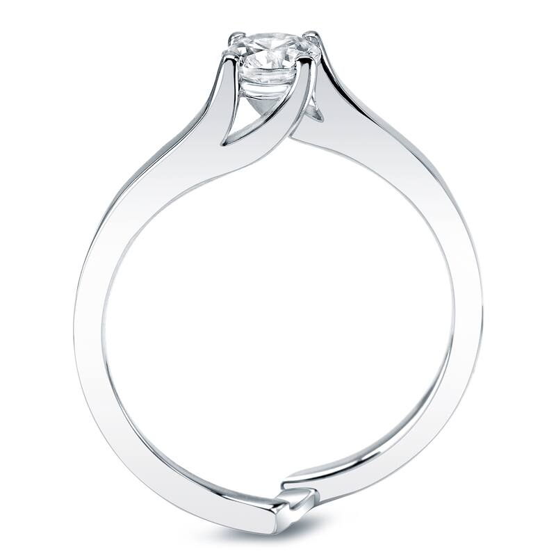 Auriya Platinum 1ct TDW Certified Round Diamond Insert Engagement Ring Set
