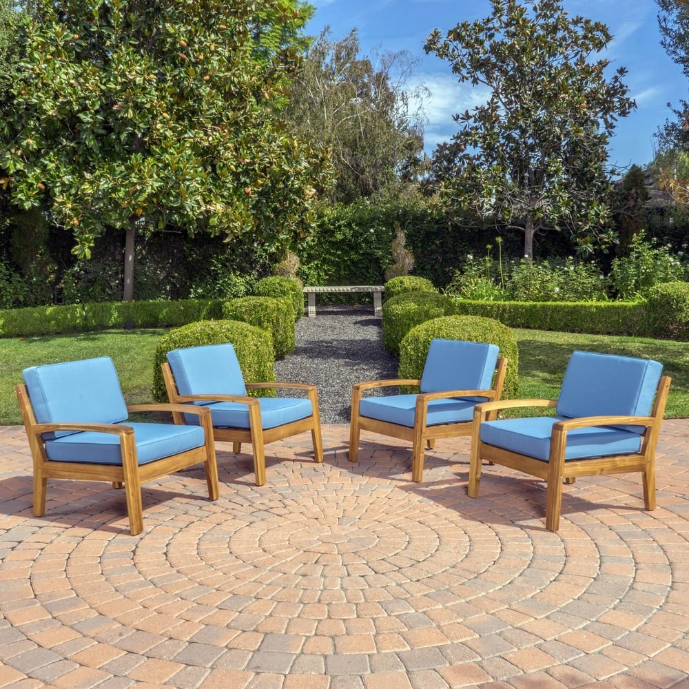 Grenada Acacia Wood Club Chairs (Set of 4) by Christopher Knight Home
