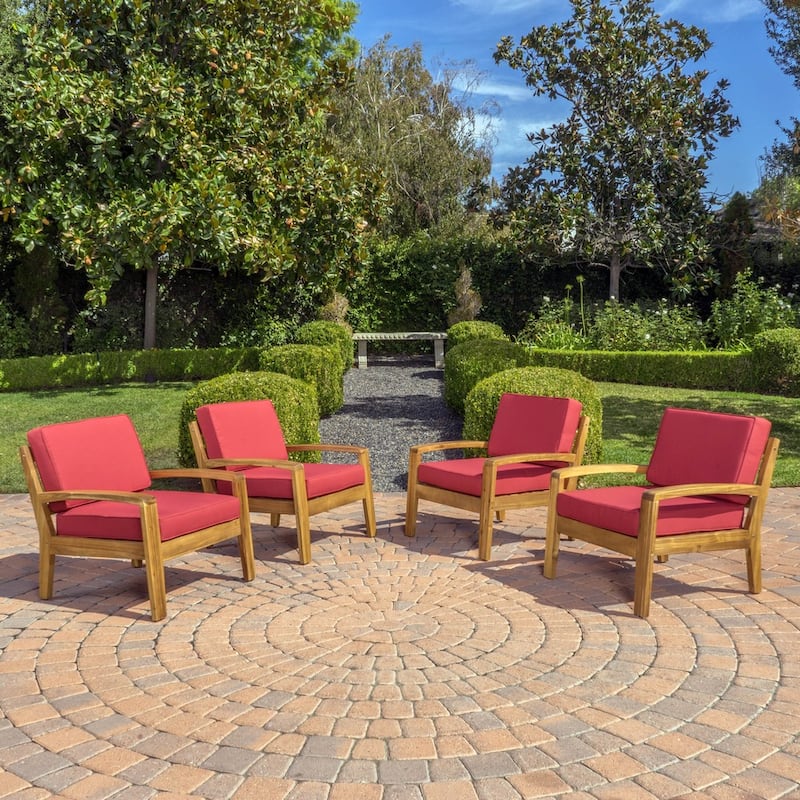 Grenada Acacia Wood Club Chairs (Set of 4) by Christopher Knight Home