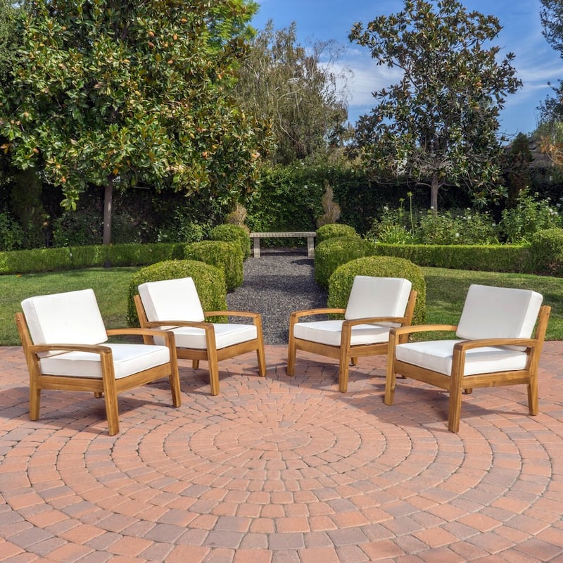 Grenada Acacia Wood Club Chairs (Set of 4) by Christopher Knight Home