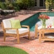 preview thumbnail 12 of 19, Grenada 4-pc. Outdoor Wood Chat Set by Christopher Knight Home