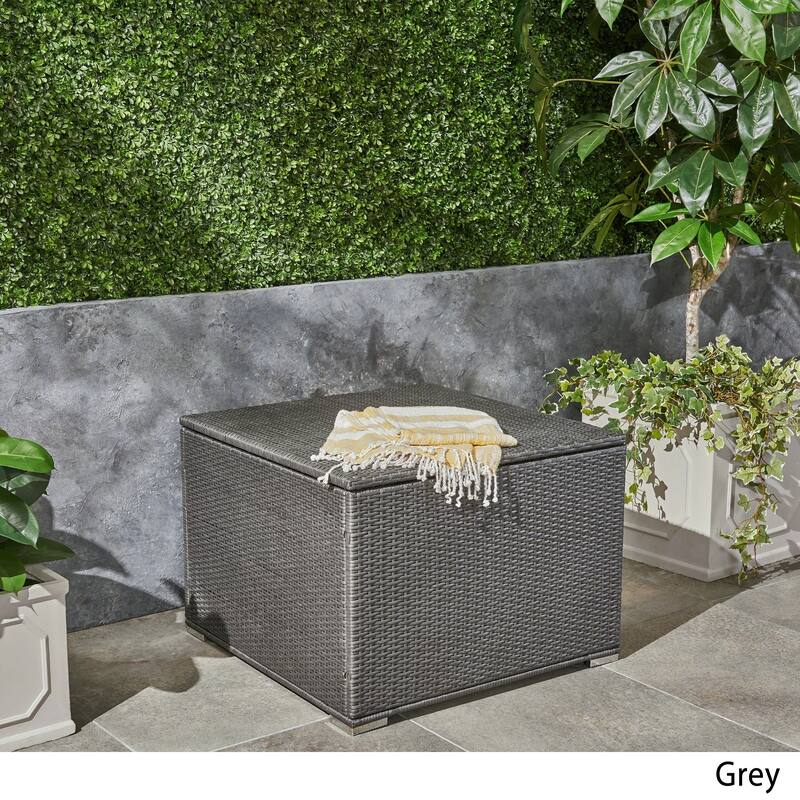 Santa Rosa Outdoor Wicker Storage Box by Christopher Knight Home